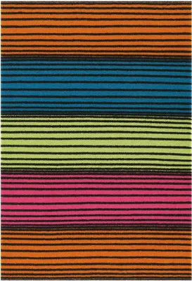 Obrázek produktu pro Padiro, elegantní koberec s krátkým vlasem, rozměry 140 x 200 cm, barva okrová, moderní proužkovaný vzor, vhodný pro podlahové topení, vyrobený z vlny