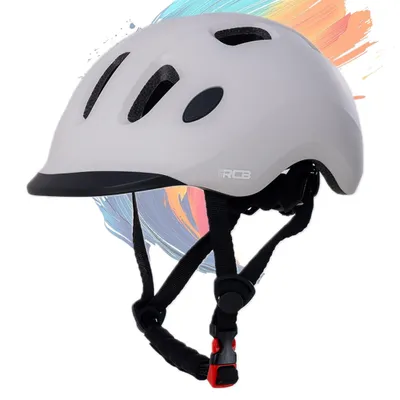 Image de RCB JC-022 Casque de vélo avec feu arrière pour enfants et adolescents - pour femmes et hommes - Warm Grey, taille S (51-55 cm)