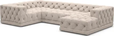 Produktbild von Strukturstoff U-Form XL Wohnlandschaft Meliva Beige Rechts