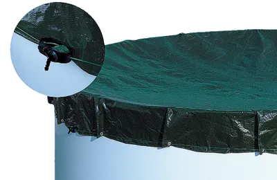 Produktbild von Pool-Abdeckplane rund für Pool Ø 3,00 m, Planenmaß 3,90 m, GanzjahresPool-Abdeckplane PE inkl. Stahlseil und Spannschloß