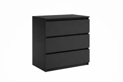 Produktbild von Kommode 3 Schubladen Sideboard Schwarz Holz Anrichte Schubladenschrank