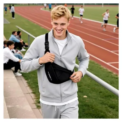 Produktbild von Herren Brusttasche Umhängetasche Klein Sling Bag Schultertasche für Sport und Reisen