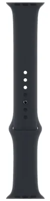 A black Apple Watch sport band is shown against a white background.
