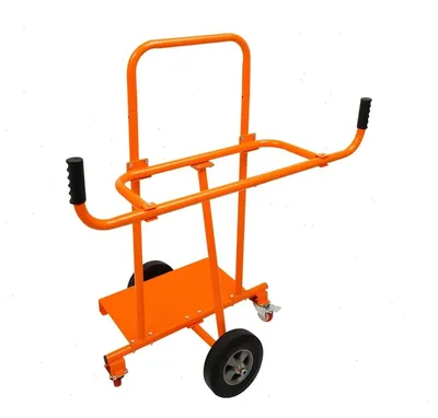 Produktbild von Plattenwagen - Stahl Plattformwagen - 300 kg Tragkraft - Q235 Stahl - 4 Räder, 2 mit Bremse, 25 cm - 58 cm Ladefläche - Gelb