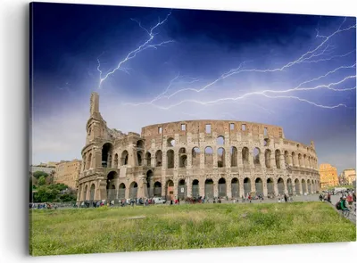 Produktbild von Bild auf Leinwand - Leinwandbild - Italien Architektur Kolosseum Tourismus - 120x80cm - Wand Bild - Wanddeko - Leinwanddruck - Bilder - Kunstdruck - Leinwand bilder - Wandkunst - AA120x80-2505
