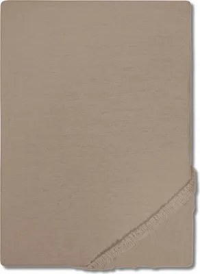 Produktbild von Castell Jersey Baumwoll Spannbettlaken taupe 90 x 190 - 100 x 200 cm