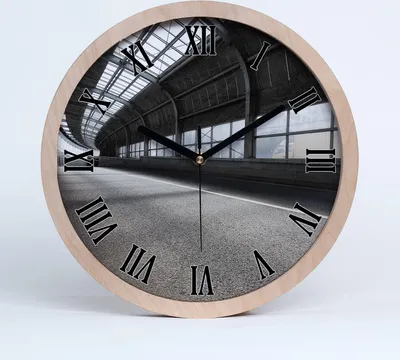 Produktbild von Holzuhr 25fi cm wanduhr - schwarze Spitzen - Straßentunnel