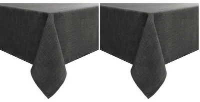 Produktbild von Tischdecke Leinenoptik Abwaschbar Lotuseffekt 100 x 140 cm Dunkelgrau 2er Pack
