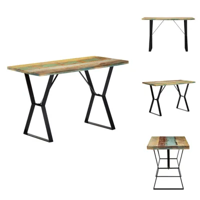 Immagine prodotto di vidaXL Tavolo da pranzo 120x60x76 cm in legno massiccio antico - Tavoli da pranzo