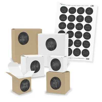 Produktbild von itenga SET Sprüche Schlicht Dunkel (Motiv 70 V03) 24x kleine Geschenkboxen mit S