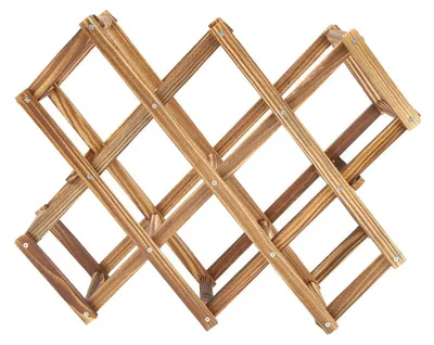 Klappbarer Weinflaschenhalter aus Holz für 10 Flaschen