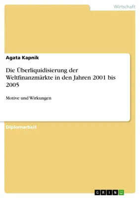 Produktbild von Die Überliquidisierung der Weltfinanzmärkte in den Jahren 2001 bis 2005