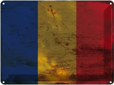 Produktbild von vianmo Blechschild 30x40 cm Rumänien Romania Flagge Fahne Wappen