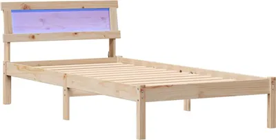 Produktbild von vidaXL Bettrahmen mit Kopfteil Braun 75 x 190 cm Massives Kiefernholz