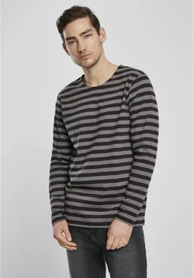 Produktbild von Urban Classics Regular Stripe Langarm-t-shirt Grau S Herren Grau S