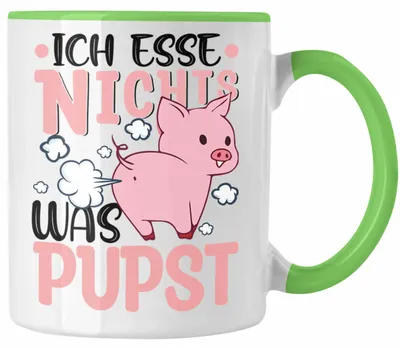 Produktbild von Veganer Tasse Geschenk Ich Esse Nichts Was Pupst Vegan Geschenkidee Lustiger Spruch Vegane Lebensweise Veganerin (Grün)