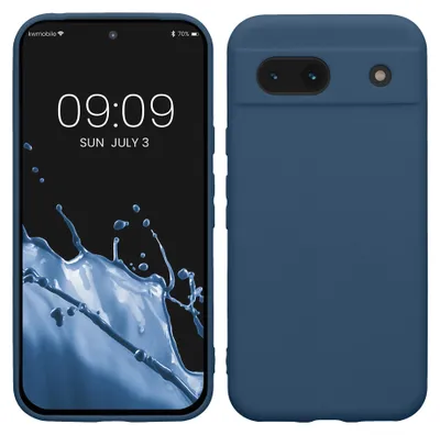 Produktbild von kwmobile Handyhülle für Google Pixel 8a Hülle - weiches Handy Silikon Case - Schutzhülle Cover - Marineblau