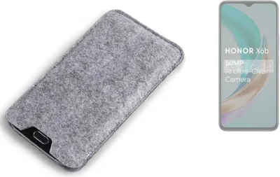 Produktbild von K-S-Trade Filz Handyhülle kompatibel mit Honor X6b Schutzhülle Filztasche Filz Tasche Case Sleeve Handy Hülle Filzhülle grau