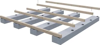 Produktbild von Fundamentsystem für Gartenhäuser, 150 Gummi-Granulatpads, Holz- & Feuchtigkeitsschutz