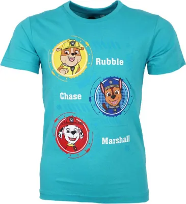 Produktbild von Paw Patrol Chase Rubble Marshall Kinder Jungen T-Shirt – Hellblau / 104