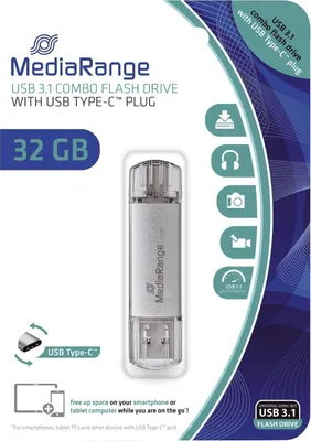 Immagine prodotto di MediaRange USB-Stick 32 GB USB 3.1 combo con USB Tipo-C