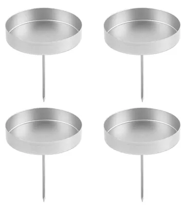 Imagen del producto de Soportes para velas de Adviento, 8 cm de altura, juego de 4 unidades, de metal, para velas tipo "stumpen"