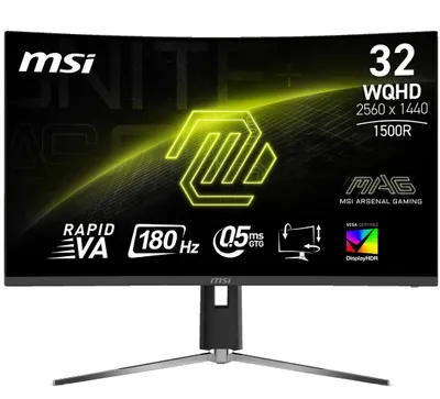 Produktbild von MSI MAG 32CQ6PFDE, 80 cm (31.5"), 2560 x 1440 Pixel, Wide Quad HD, LCD, 0,5 ms, Schwarz