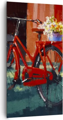 Produktbild von Bild auf Leinwand - Leinwandbild - Fahrrad Blumen - 65x120cm - Wand Bild - Wanddeko - Wandbilder - Leinwanddruck - Bilder - Kunstdruck - Wanddekoration - Leinwand bilder - Wandkunst - PA65x120-3712