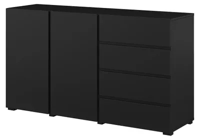 Produktbild von Buffet Maxis mit 4 Schubladen und 2 Türen, Schwarz, 138cm