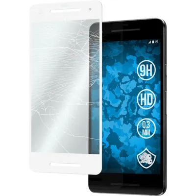 Produktbild von 2er-Pack PhoneNatic Glas-Folie klar full-screen weiß kompatibel mit Google Pixel 2 - Panzerglas für Pixel 2