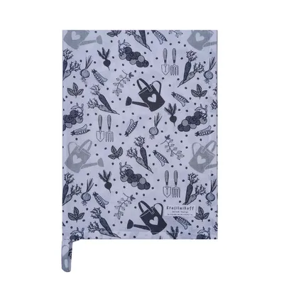 Produktbild von Krasilnikoff – GeschirrtuchKW14760 – Vegetable Garden / Gemüsegarten, grey