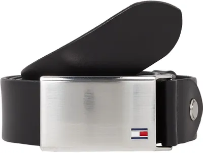 Productafbeelding van Tommy Hilfiger heren riem, "Plaque Belt", 3,5 cm breed, lederen riem, zwart, maat 85