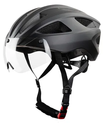 Produktbild von VINZ Furka Fahrradhelm mit 2 Magnetischen Visieren | Klares und Getöntes Visier | E-Bike Helm EN1078 | Leicht 300 g | Damen und Herren | Gr. M und L - Matt Schwarz | M (57 - 58 cm)