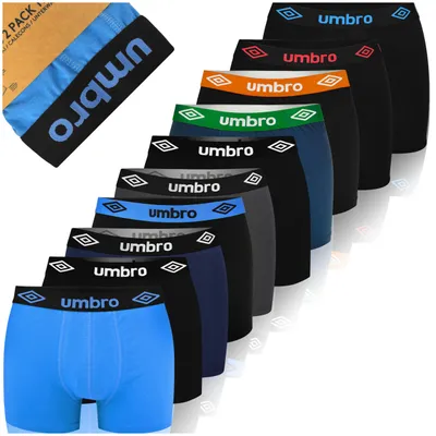 Zdjęcie produktu dla UMBRO bokserki męskie, 10 sztuk, bawełniane, wygodny krój, różne kolory, bielizna męska, rozmiar XXL