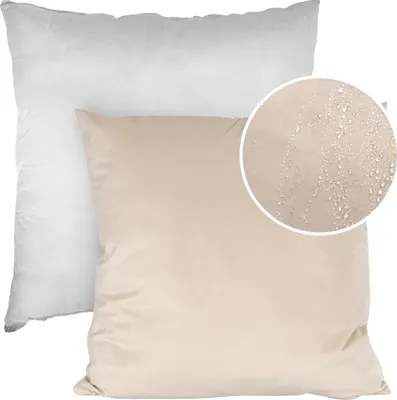 Produktbild von Dekokissen 60x60cm Kissenhülle mit Füllung Kissenbezug mit Reißverschluss Einfarbig Samt Uni Beige