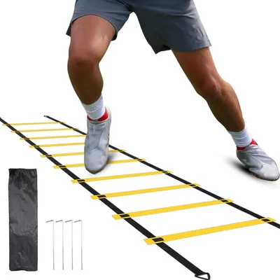 Produktbild von Koordinationsleiter 6 m, flexible Trainingsleiter, fuer Geschwindigkeit, Beweglichkeit, Reaktionstraining