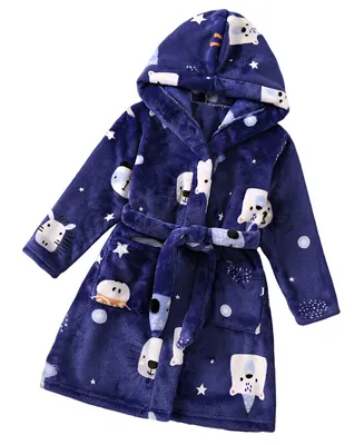 Immagine prodotto di Simpatico accappatoio in peluche blu taglia 116 - Animali