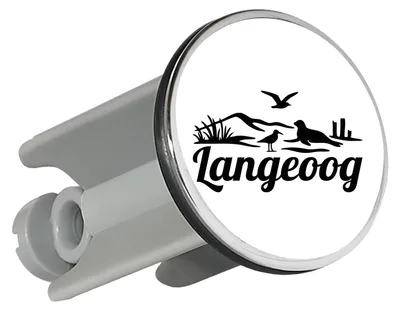 Produktbild von Huuraa Waschbeckenstöpsel Langeoog Strandmotiv 4cm höhenverstellbar Abflussstopfen Geschenkidee