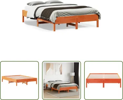 Immagine prodotto di The Living Store letto in legno massiccio senza materasso cera marrone 120x190 cm legno di pino