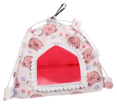 Produktbild von Warmes Kleintierzelt aus Plüsch – Kuschelhaus für Hamster, Meerschweinchen und Kaninchen – Gemütliches Versteck für Haustiere im Käfig