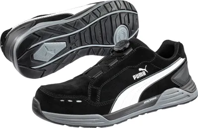 Produktbild von Puma Sicherheitsschuh Airtwist Disc Black Low nach EN ISO 20345:2011 S3 ESD HRO SRC schwarz  Größe 42