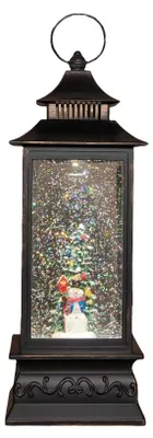 Productafbeelding van Lantaarn sneeuwpop 29x10,5 cm zwart Anna's Collection