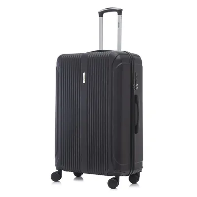 Produktbild von Koffer Trolley Reisekoffer Suitcase, Rollkoffer Handgepäck ,mit 4 Rollen 360°, Hartschalenreisekoffer, Zahlenschloss, Weicher Gummigriff (L, Schwarz)