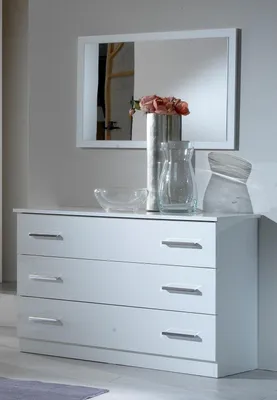 Produktbild von Spiegel + Kommode Schrank Kommoden Anrichte Schlafzimmer Set Holz Modern Stil