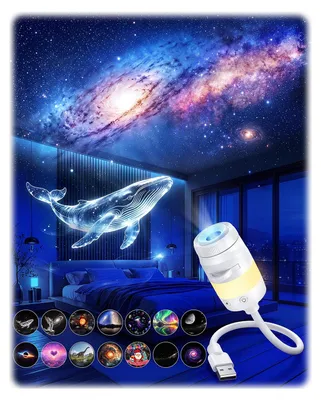 2-in-1 Sternenprojektor mit Nachtlicht, LED-Galaxieprojektor