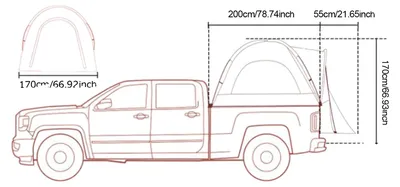 Obrázok produktu pre Strešný stan na pickup, nepremokavý materiál, vetracie okienko, svetlosivý