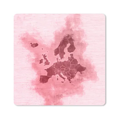 Produktbild von MuchoWow® Mauspad Mousepad Europa-Karte - Aquarell - Rosa 30x30 cm - Mousepads - Maus Mat - Pad - Mausunterlage - Gaming