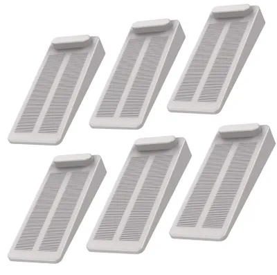 Produktbild von Türstopper aus Gummi, 6 Stück, robust, rutschfest, höhenverstellbar, Fensterstopper für Badezimmer, Balkontüren, Kinderzimmer, Terrassentüren und Glastüren (hellgrau)
