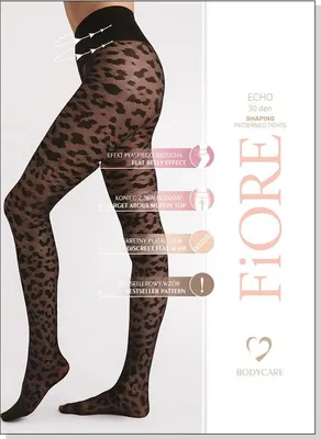 Produktbild von Bauchfreie Strumpfhose im Leopardenmuster 30 den 2 Black