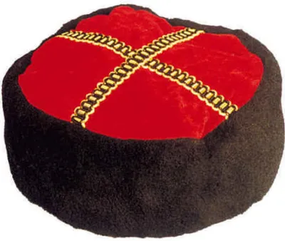 Produktbild von O23258 rot-schwarz Damen Herren Kosakenhut Kosakenmütze